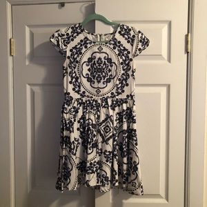 Blue and white floral dress